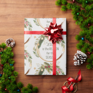 Christelijk kerstcitaat Jezus Reason Seizoen Cadeaupapier