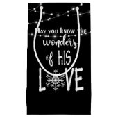 Christelijk kerstcitaat met verlichting klein cadeauzakje (Voorkant)