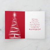 Christelijk kerstcitaat op rood feestdagen kaart (Binnen)