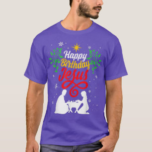 Christelijk kerstfeest Happy Birthday Jesus Outfit T-shirt