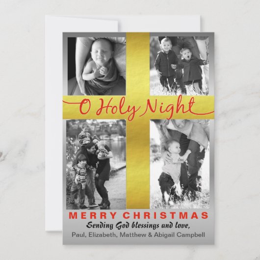 Christelijk kerstfeest Heilig Religieus Kruis Feestdagenkaart (Voorkant)