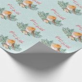 Christelijk kerstfeest met de winter op aarde cadeaupapier (Hoek)