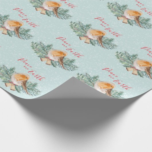 Christelijk kerstfeest met de winter op aarde cadeaupapier (Hoek)