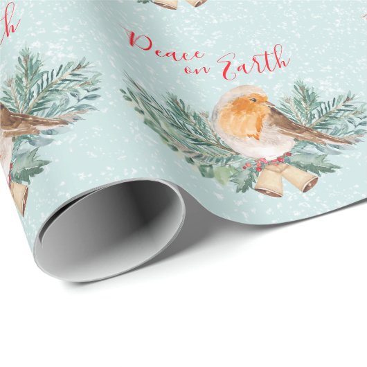 Christelijk kerstfeest met de winter op aarde cadeaupapier (Rol Hoek)