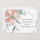 Christelijk kerstfeest Silver Pink Poinsettia Kaart (Achterkant)