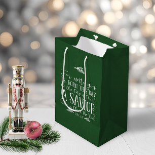 Christelijk kerstfeestdag met open open feestdag medium cadeauzakje