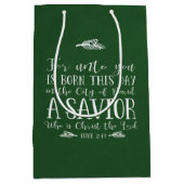 Christelijk kerstfeestdag met open open feestdag medium cadeauzakje (Voorkant)