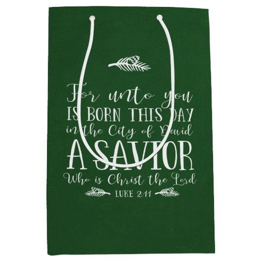 Christelijk kerstfeestdag met open open feestdag medium cadeauzakje (Voorkant)