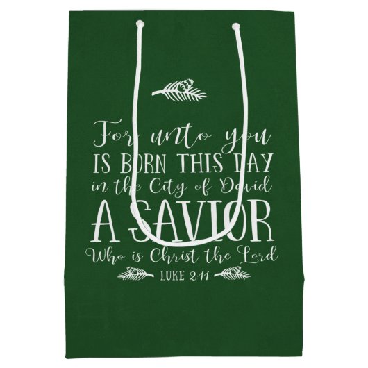 Christelijk kerstfeestdag met open open feestdag medium cadeauzakje (Achterkant)