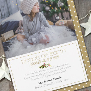 Christelijk kerstgebed voor vrede op aarde feestdagenkaart