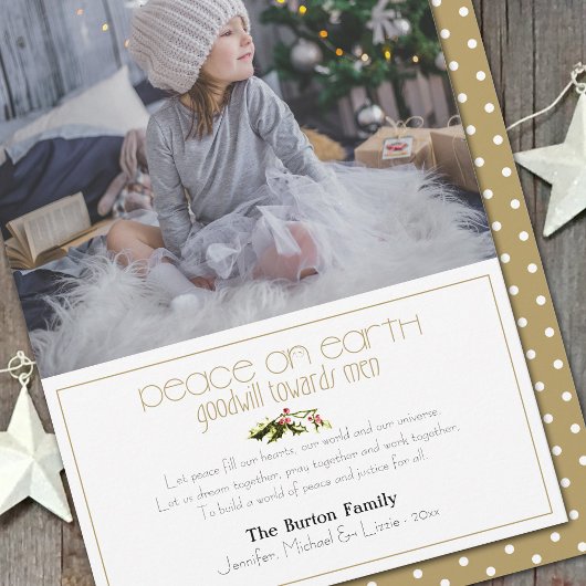 Christelijk kerstgebed voor vrede op aarde feestdagenkaart