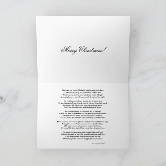 Christelijk kerstkruis feestdagen kaart (Binnen)