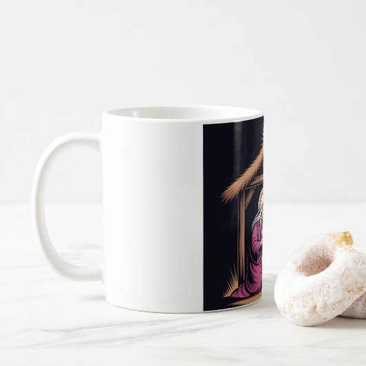 Christelijk Kerstkruis Inspirerende Koffiemok (Met donut)