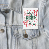 Christelijk Kerstkruis Teken Jezus Christus Geloof Button (Insitu)