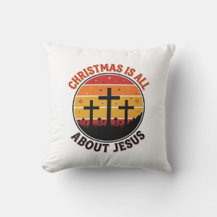 Christelijk Kerstmis Jezus Zonsondergang Kruis T-S Kussen