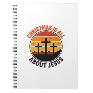 Christelijk Kerstmis Jezus Zonsondergang Kruis T-S Notitieboek