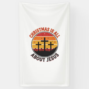 Christelijk Kerstmis Jezus Zonsondergang Kruis T-S Spandoek