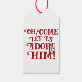 Christelijk Kerstmis Laten we hem aanbidden Cadeaulabel