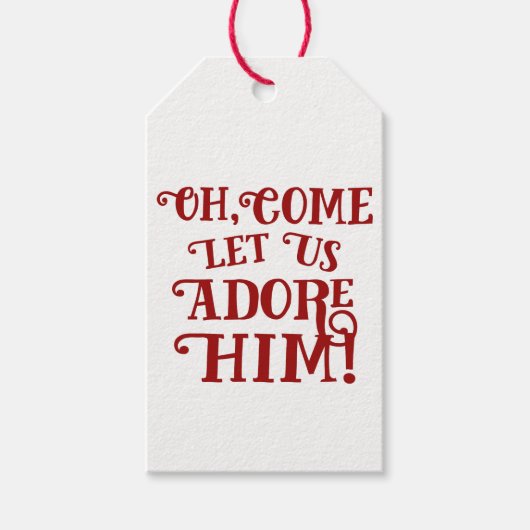 Christelijk Kerstmis Laten we hem aanbidden Cadeaulabel (Voorkant)