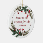 Christelijk Kerstmis Schrift gedateerd op maat Keramisch Ornament (Rechts)