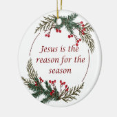 Christelijk Kerstmis Schrift gedateerd op maat Keramisch Ornament (Links)