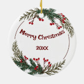 Christelijk Kerstmis Schrift gedateerd op maat Keramisch Ornament (Achterkant)