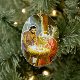 Christelijk kerstOrnament met gevaccineerd gevoel Keramisch Ornament