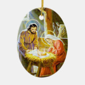 Christelijk kerstOrnament met gevaccineerd gevoel Keramisch Ornament (Voorkant)