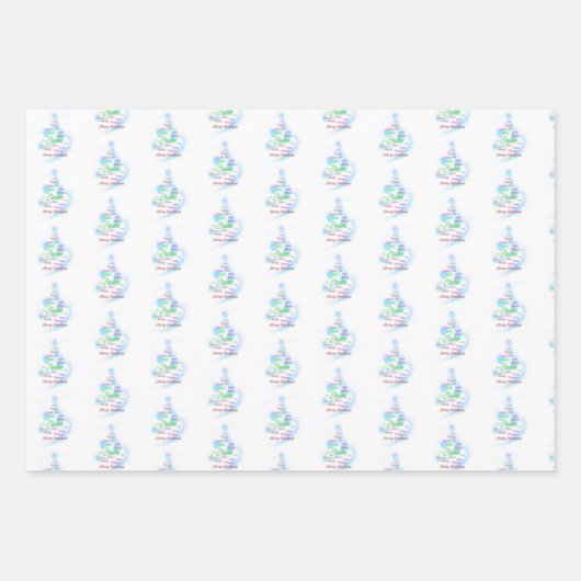 Christelijk kerstpapier inpakpapier vel (Voorkant 3)