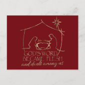 Christelijk kerstritsrituelen Elegant Red Feestdagenkaart (Voorkant)