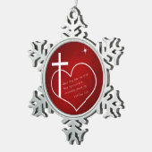 Christelijk kerstrood tin sneeuwvlok ornament (Rechts)