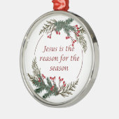 Christelijk kerstschrift metalen ornament (Links)