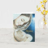 Christelijk kerstWenskaart Baby Jesus Kaart (Gele Bloem)