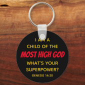 Christelijk KIND VAN DE MEEST HOGE GOD Superpower Sleutelhanger (Voorkant)