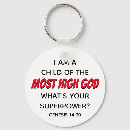 Christelijk KIND VAN DE MEEST HOGE GOD Superpower  Sleutelhanger (Voorkant)
