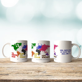 Christelijk Klassiek Onderwijs Wereldkaart Faux Fe Koffiemok