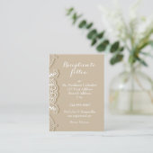 Christelijk Klassiek White Lace Taupe Informatiekaartje (Staand voorkant)