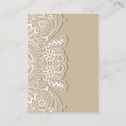 Christelijk  Klassiek White Lace Taupe Informatiekaartje (Achterkant)