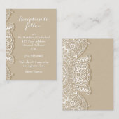 Christelijk Klassiek White Lace Taupe Informatiekaartje (Voorkant / Achterkant)