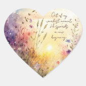 Christelijk Kleurrijke Wildflower Waterverf Verse Hart Sticker (Voorkant)