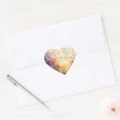Christelijk Kleurrijke Wildflower Waterverf Verse Hart Sticker (Envelop)