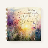 Christelijk Kleurrijke Wildflower Waterverf Verse Notitieboek (Voorkant)