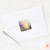 Christelijk Kleurrijke Wildflower Waterverf Verse Vierkante Sticker (Envelop)