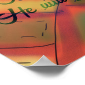 Christelijk Koning James Bijbelvers Johannes 16:23 Poster (Hoek)