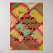 Christelijk Koning James Bijbelvers Johannes 16:23 Poster (Voorkant)