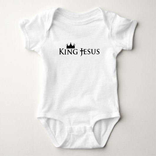 Christelijk Koning Jezus Kruis en Kroon Baby Gift Romper (Voorkant)
