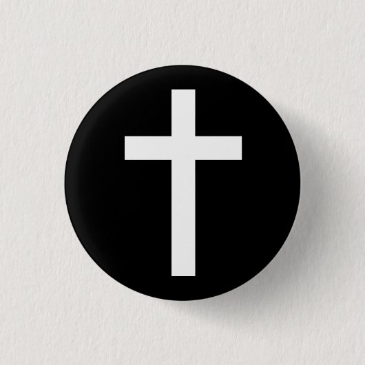 "CHRISTELIJK KROSS" RONDE BUTTON 3,2 CM (Voorkant)