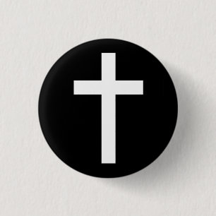 "CHRISTELIJK KROSS" RONDE BUTTON 3,2 CM