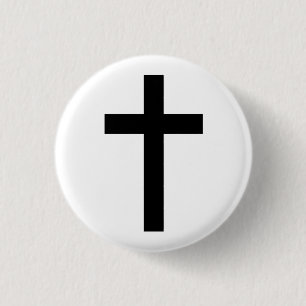 "CHRISTELIJK KROSS" RONDE BUTTON 3,2 CM