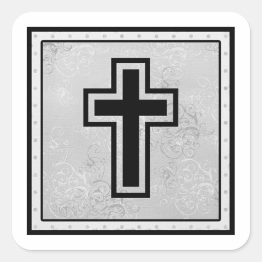 Christelijk kruis 2 vierkante sticker (Voorkant)